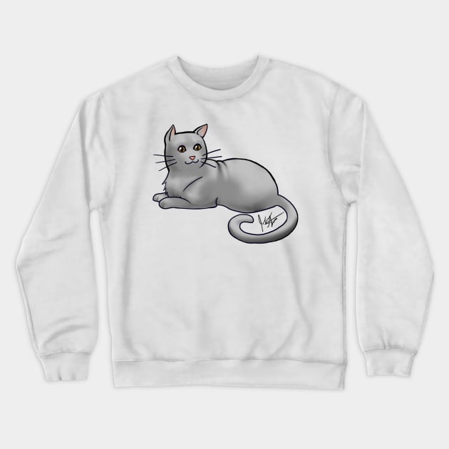 Cat - American Shorthair - Gray Crewneck Sweatshirt by Jen's Dogs Custom Gifts and Designs